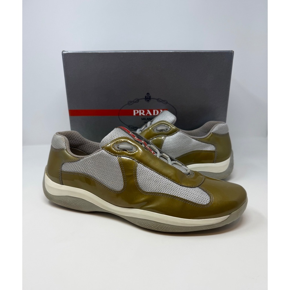 Prada Americas Cup Sneaker Olive Green Size 13 US 12 UK